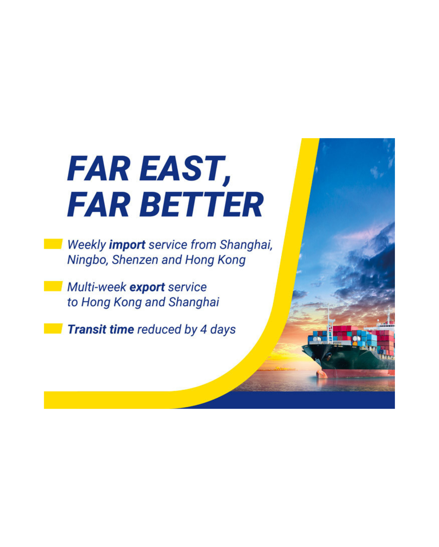 Transmec ha ridotto il transit time marittimo da e verso l'Estremo Oriente